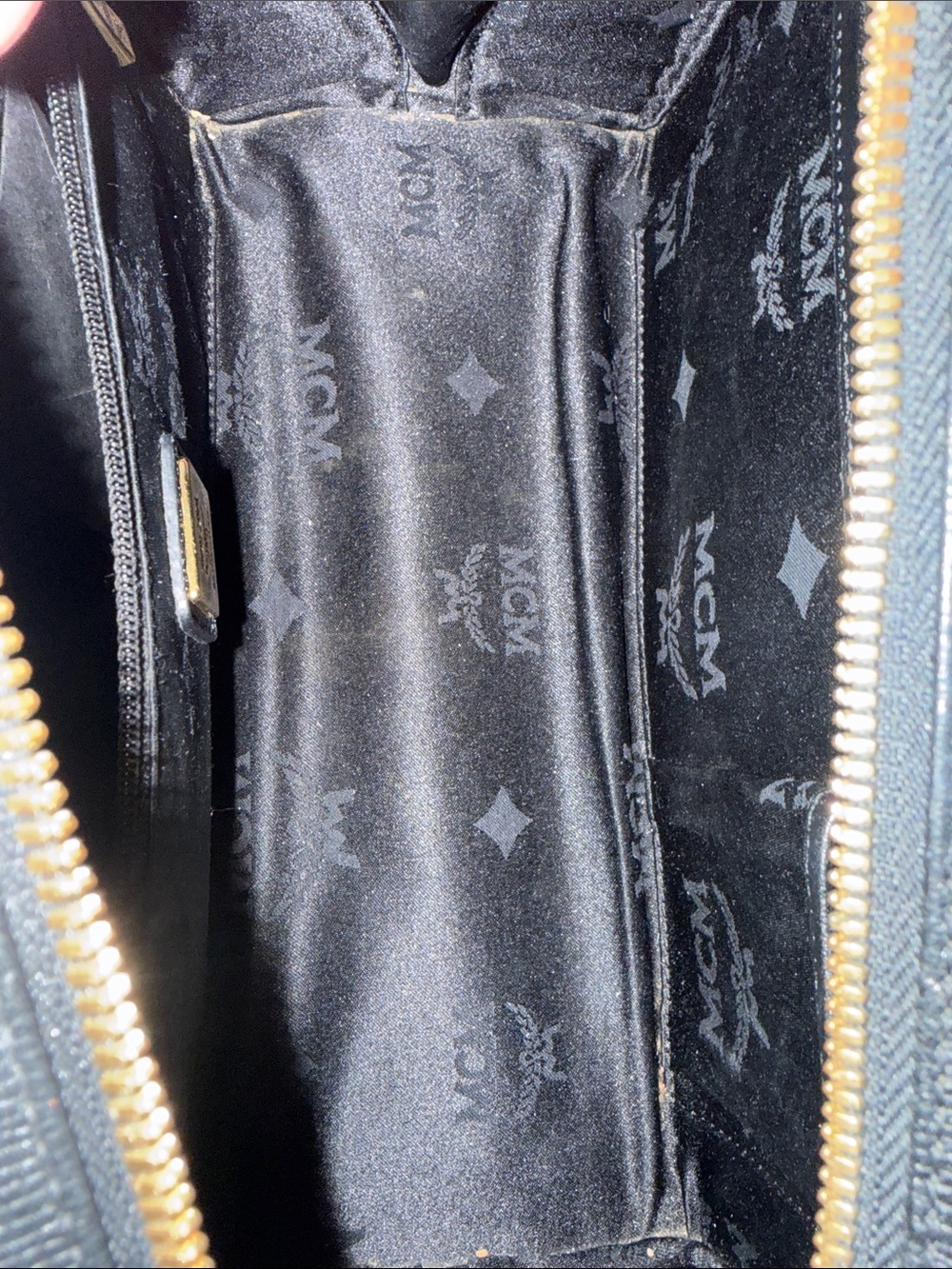 MCM Black Leather Satchel with Gold Logo Plate - Picture 13 of 13
